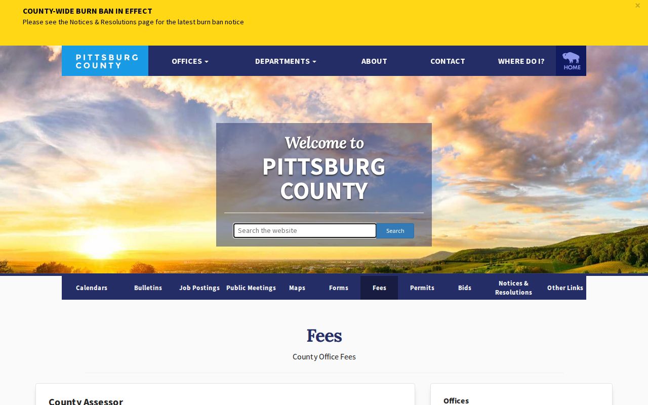 Pittsburg County warrant records sheriff copy and report fee page