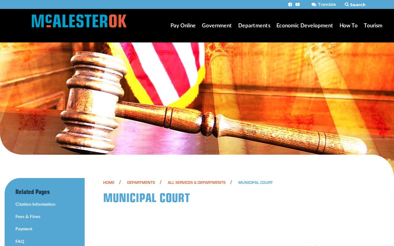 Pittsburg County municipal court warrant McAlester court contact