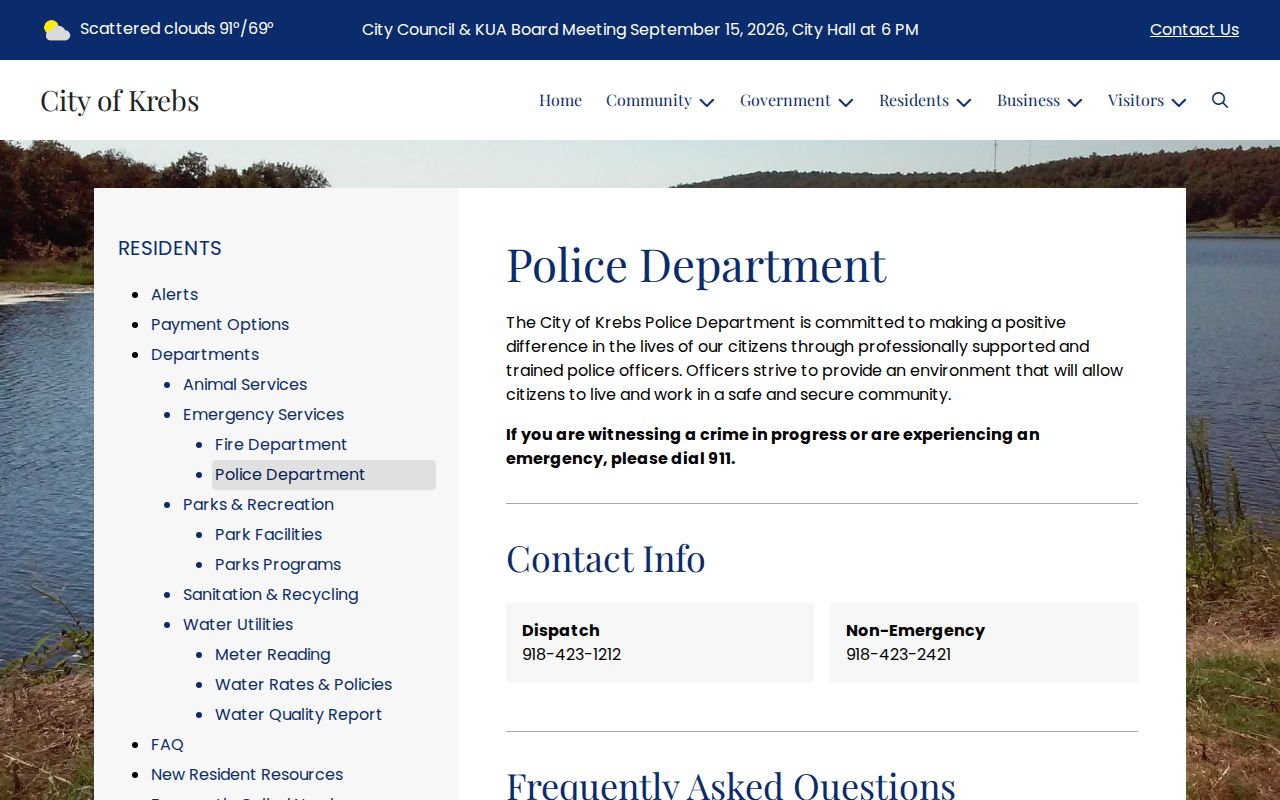 Krebs Pittsburg County warrant records police and court payment route