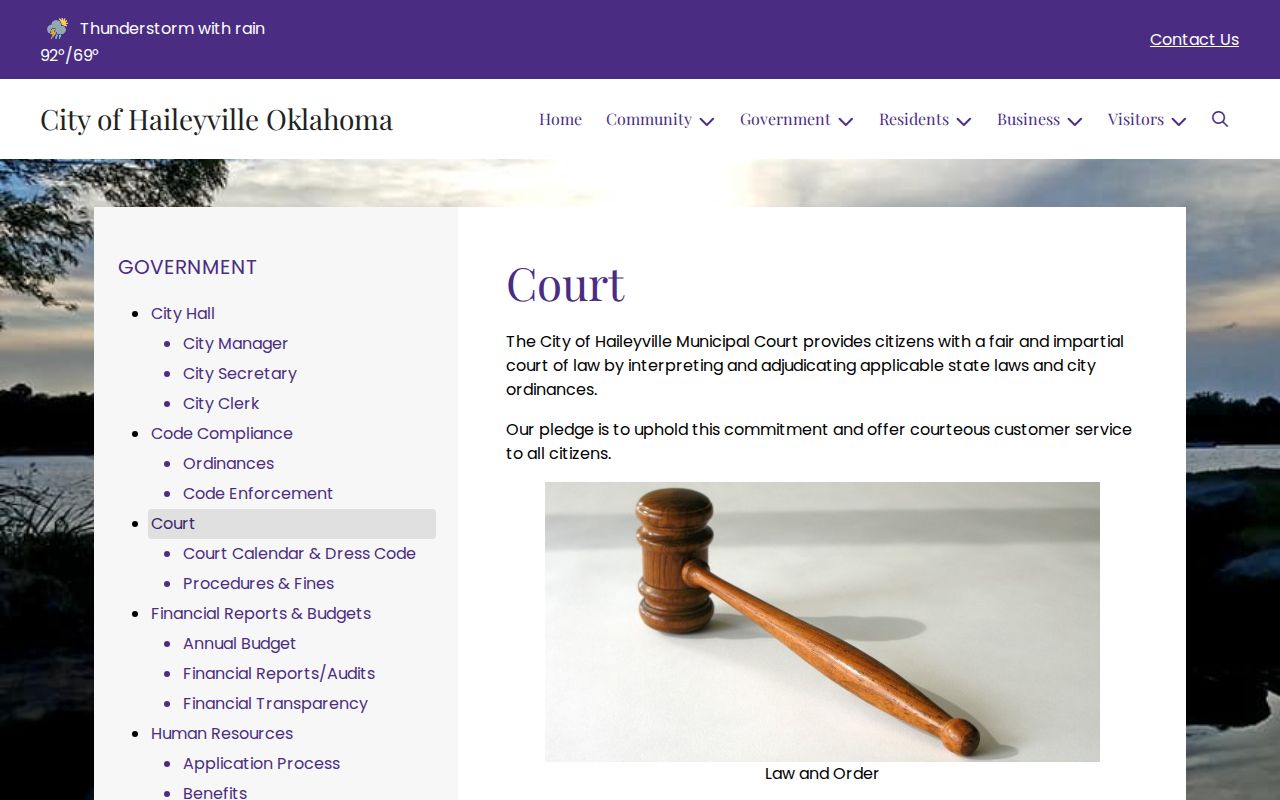 Pittsburg County warrant records Haileyville municipal court