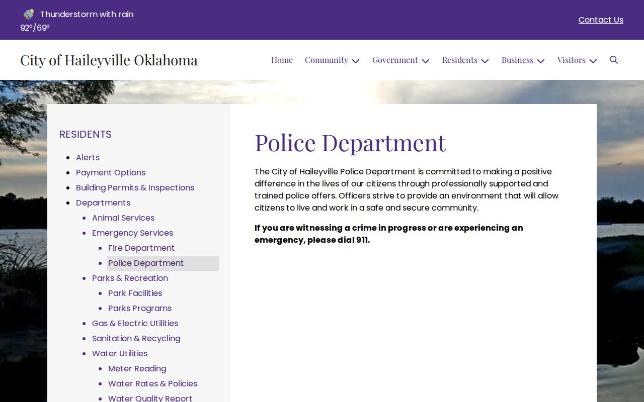 Haileyville Pittsburg County warrant records police department
